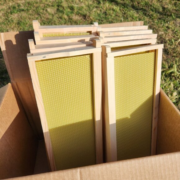 Beekeeping Equipment 10 Medium Frames + 10 Foundation ASSEMBLED For Super Boxes - Picture 7 of 8